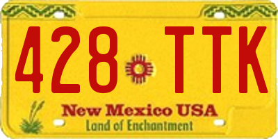 NM license plate 428TTK