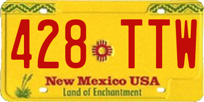 NM license plate 428TTW