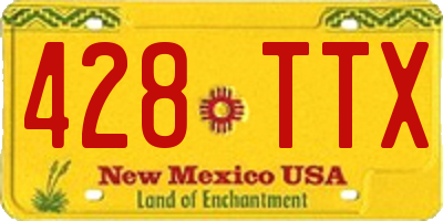 NM license plate 428TTX