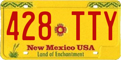NM license plate 428TTY