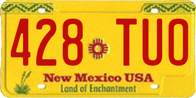 NM license plate 428TUO