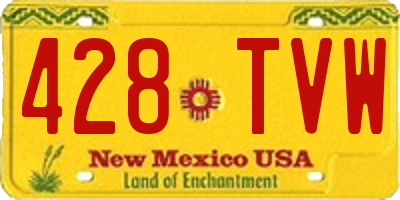 NM license plate 428TVW