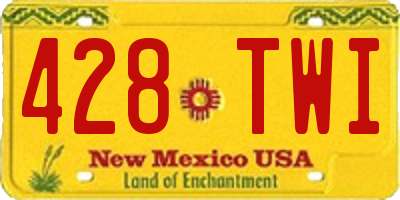 NM license plate 428TWI