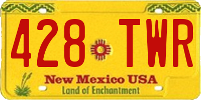 NM license plate 428TWR