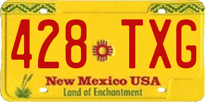 NM license plate 428TXG