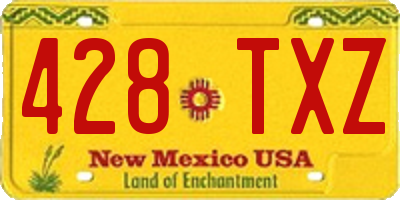 NM license plate 428TXZ