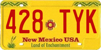 NM license plate 428TYK