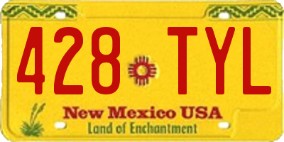 NM license plate 428TYL