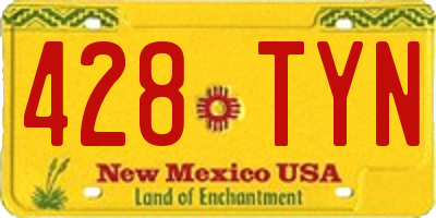 NM license plate 428TYN