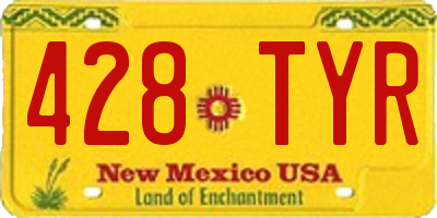 NM license plate 428TYR