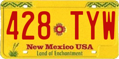 NM license plate 428TYW