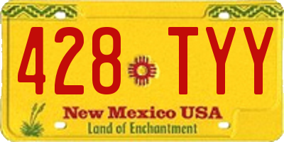 NM license plate 428TYY
