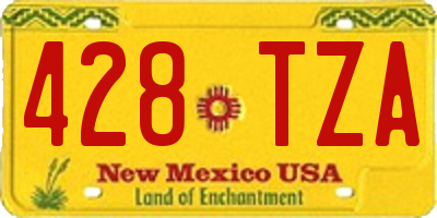 NM license plate 428TZA