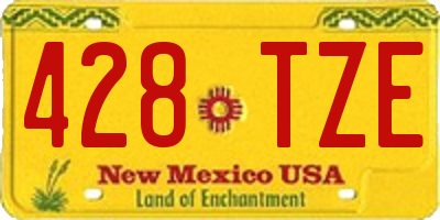 NM license plate 428TZE