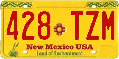 NM license plate 428TZM