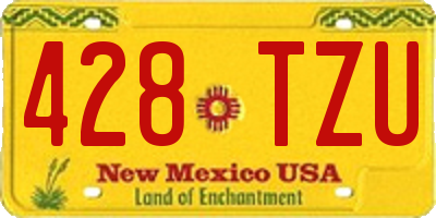 NM license plate 428TZU