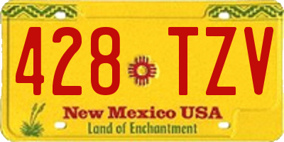 NM license plate 428TZV