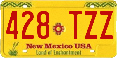 NM license plate 428TZZ