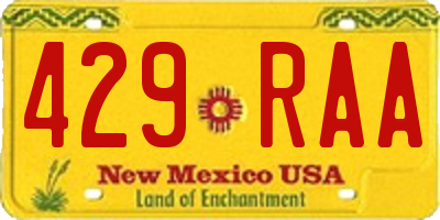 NM license plate 429RAA