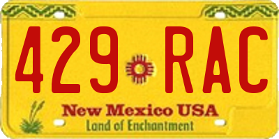 NM license plate 429RAC