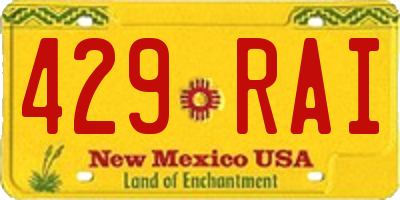 NM license plate 429RAI