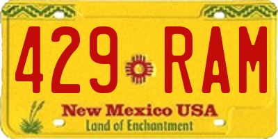 NM license plate 429RAM