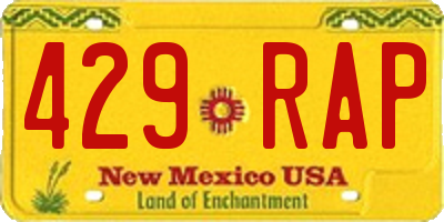 NM license plate 429RAP