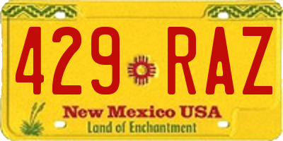 NM license plate 429RAZ