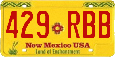 NM license plate 429RBB