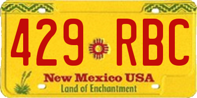 NM license plate 429RBC
