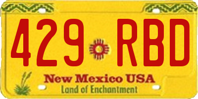 NM license plate 429RBD