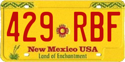 NM license plate 429RBF
