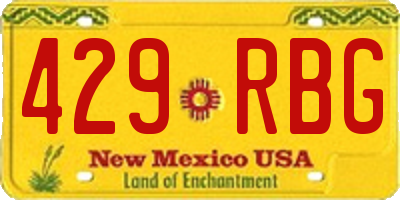 NM license plate 429RBG