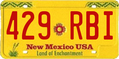 NM license plate 429RBI