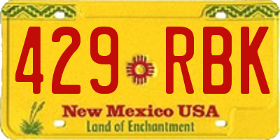 NM license plate 429RBK