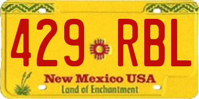 NM license plate 429RBL