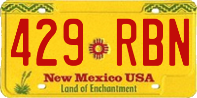 NM license plate 429RBN