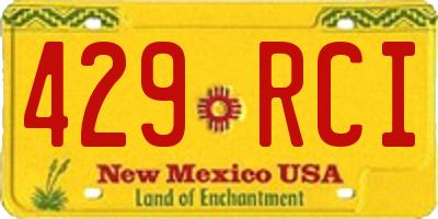 NM license plate 429RCI