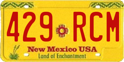 NM license plate 429RCM