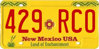 NM license plate 429RCO