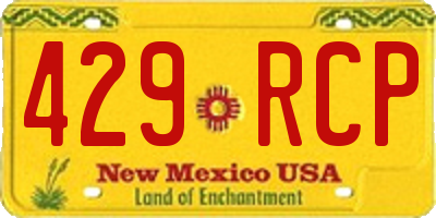 NM license plate 429RCP