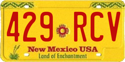NM license plate 429RCV