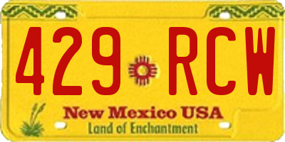NM license plate 429RCW