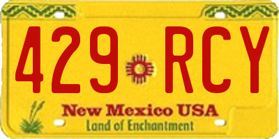 NM license plate 429RCY
