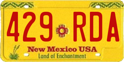 NM license plate 429RDA