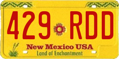 NM license plate 429RDD