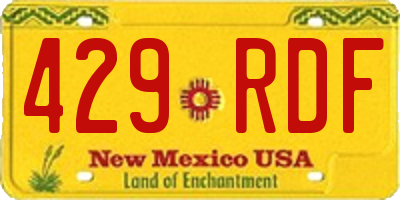 NM license plate 429RDF