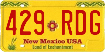 NM license plate 429RDG