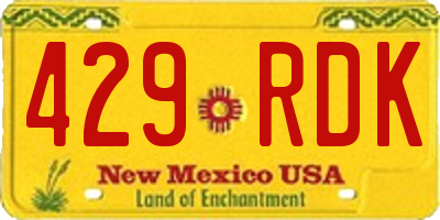 NM license plate 429RDK