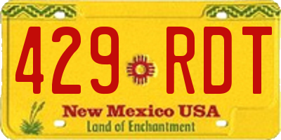 NM license plate 429RDT